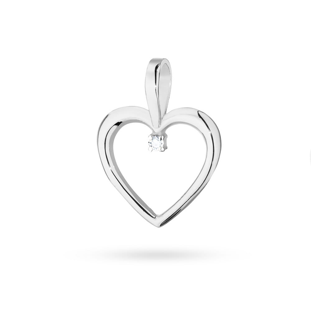 Pandantiv Inima Aur 14k cu Diamant 0.005 ct