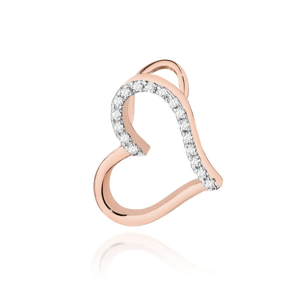 Pandantiv Inima Aur 14k cu Diamante 0.08 ct