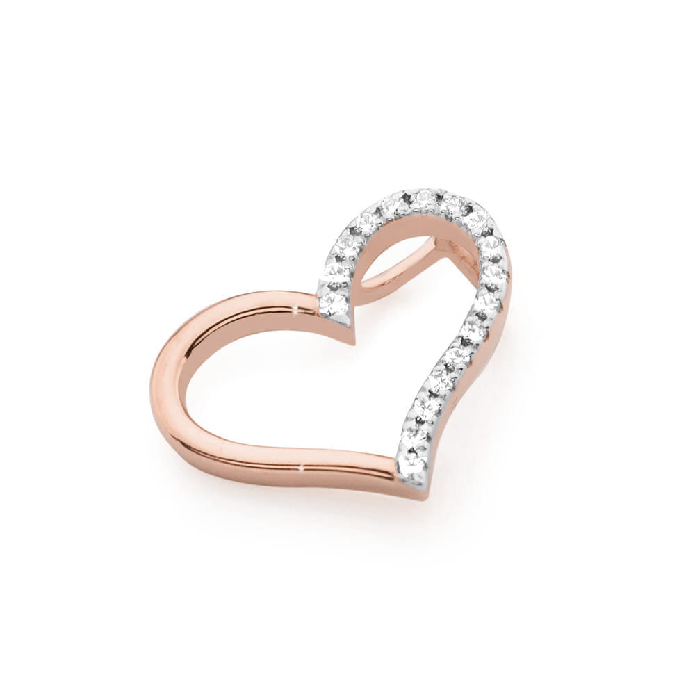 Pandantiv Inima Aur 14k cu Diamante 0.08 ct