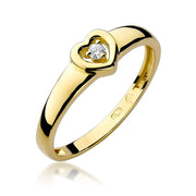 Inel Aur 9K cu Diamant Natural 0.04 ct