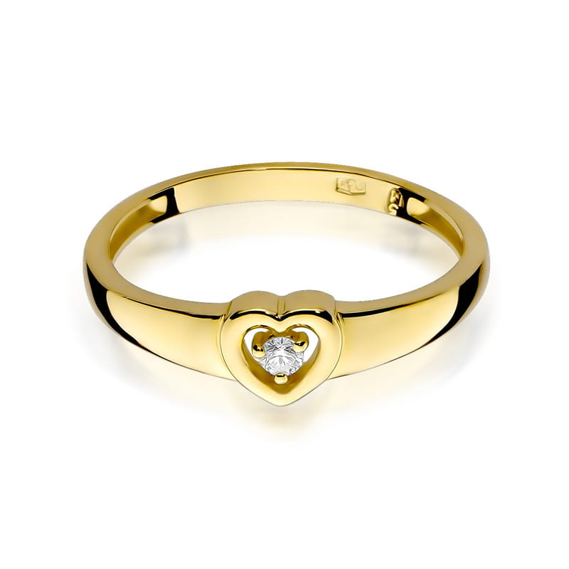 Inel Aur 9K cu Diamant Natural 0.04 ct