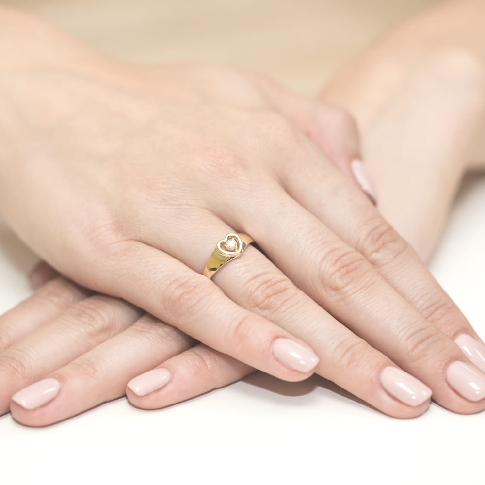 Inel Aur 9K cu Diamant Natural 0.04 ct