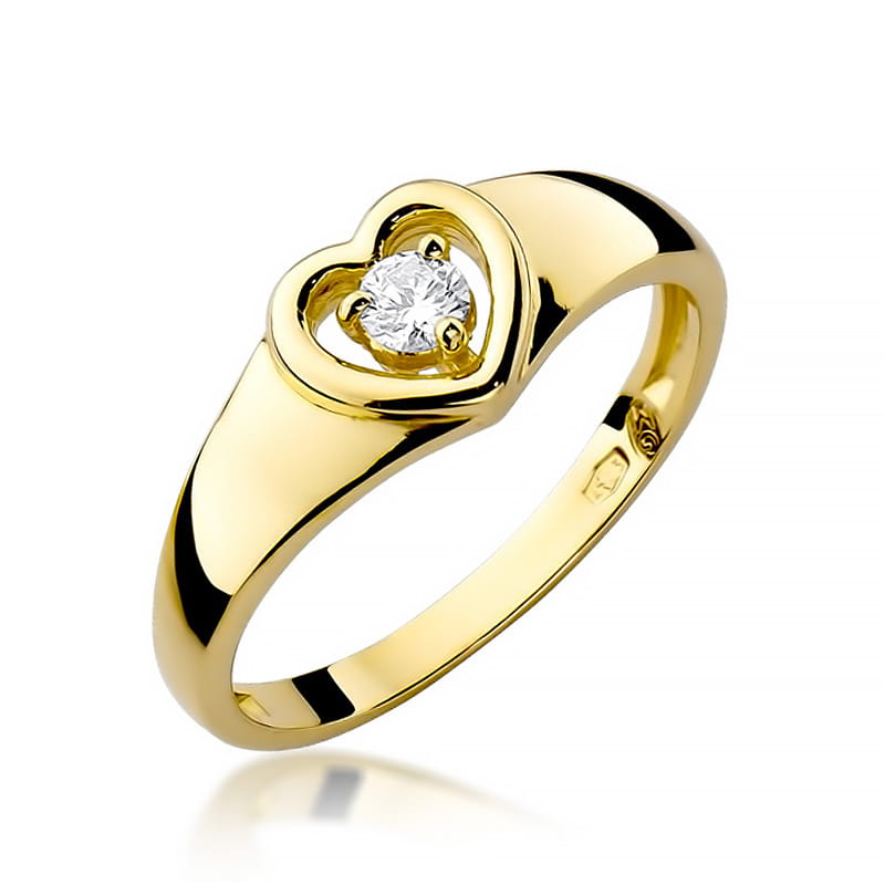 Inel Aur 9K cu Diamant Natural 0.10 ct