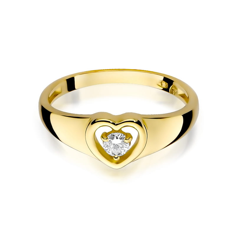 Inel Aur 9K cu Diamant Natural 0.10 ct