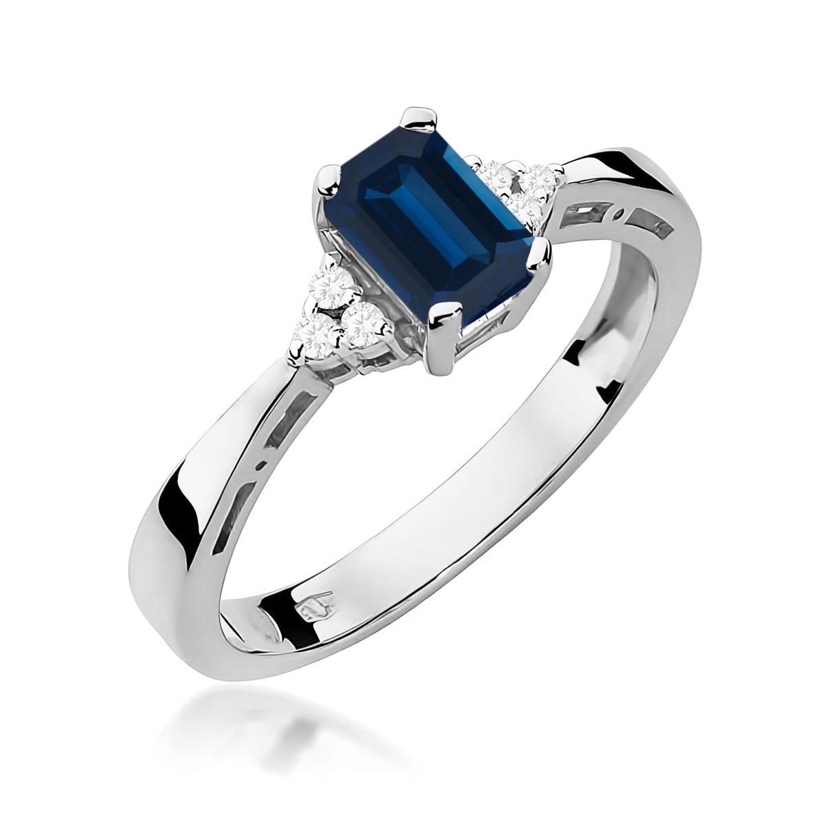 Inel Aur 9K cu Safir 0.60 ct si Diamante Naturale 0.03 ct