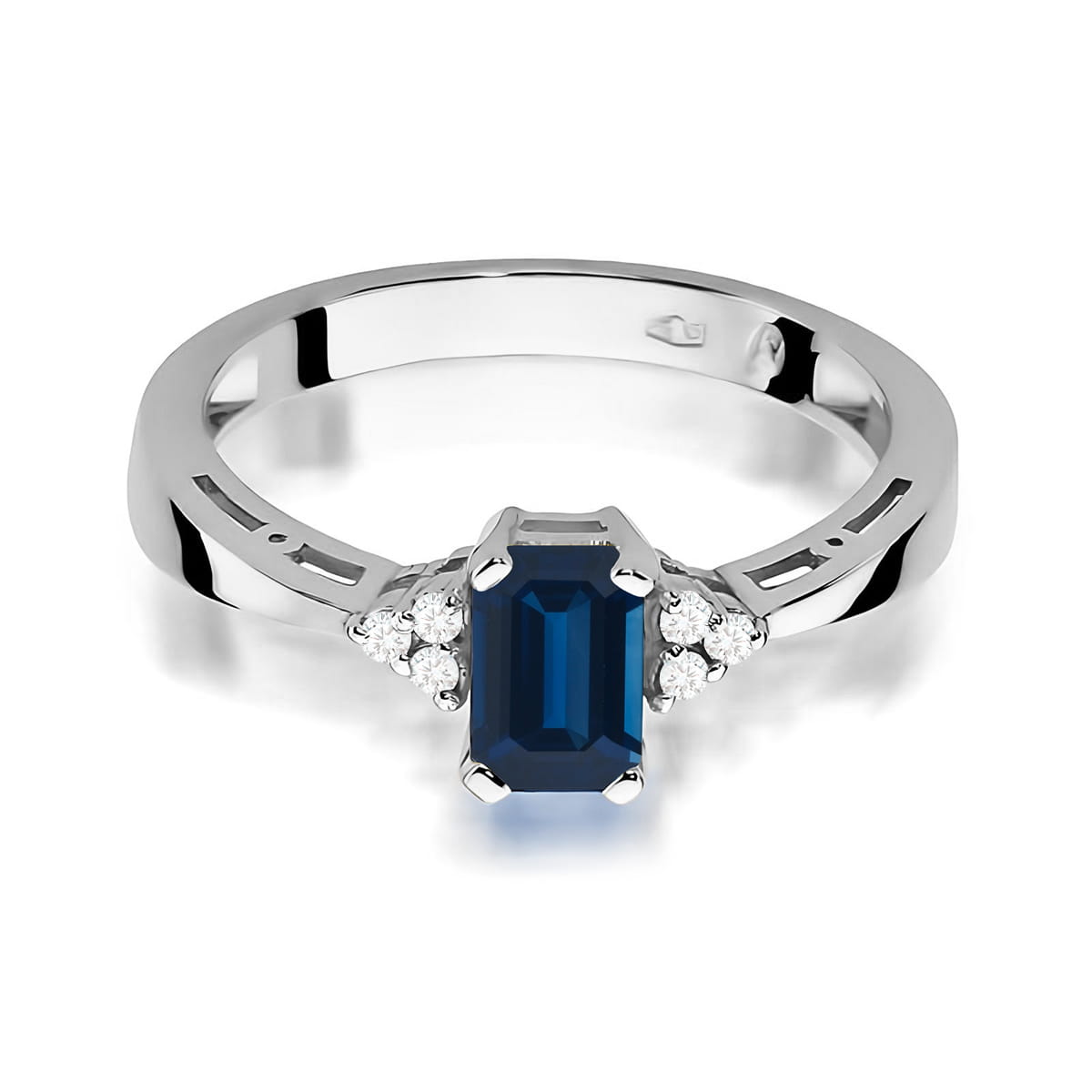 Inel Aur 9K cu Safir 0.60 ct si Diamante Naturale 0.03 ct