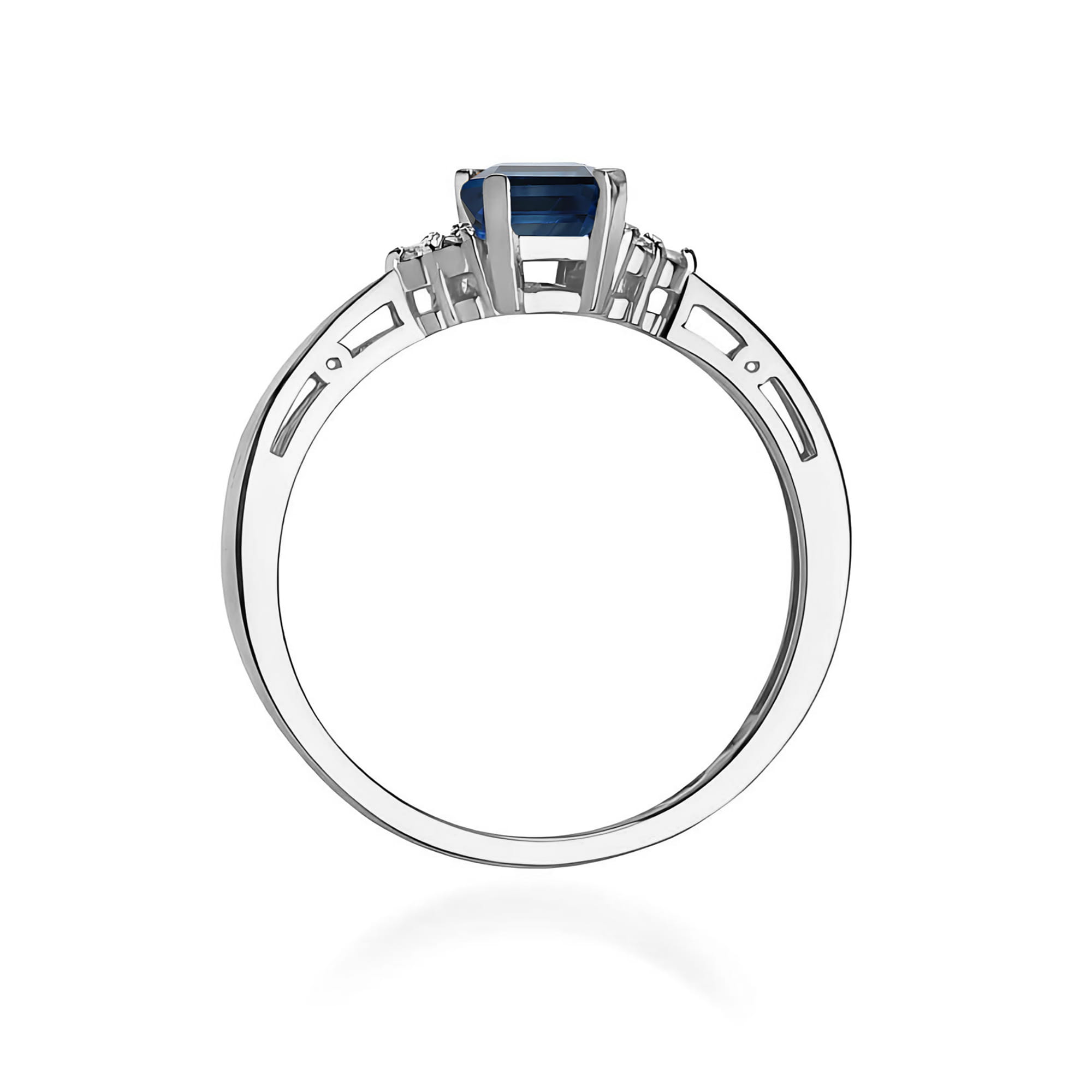 Inel Aur 9K cu Safir 0.60 ct si Diamante Naturale 0.03 ct