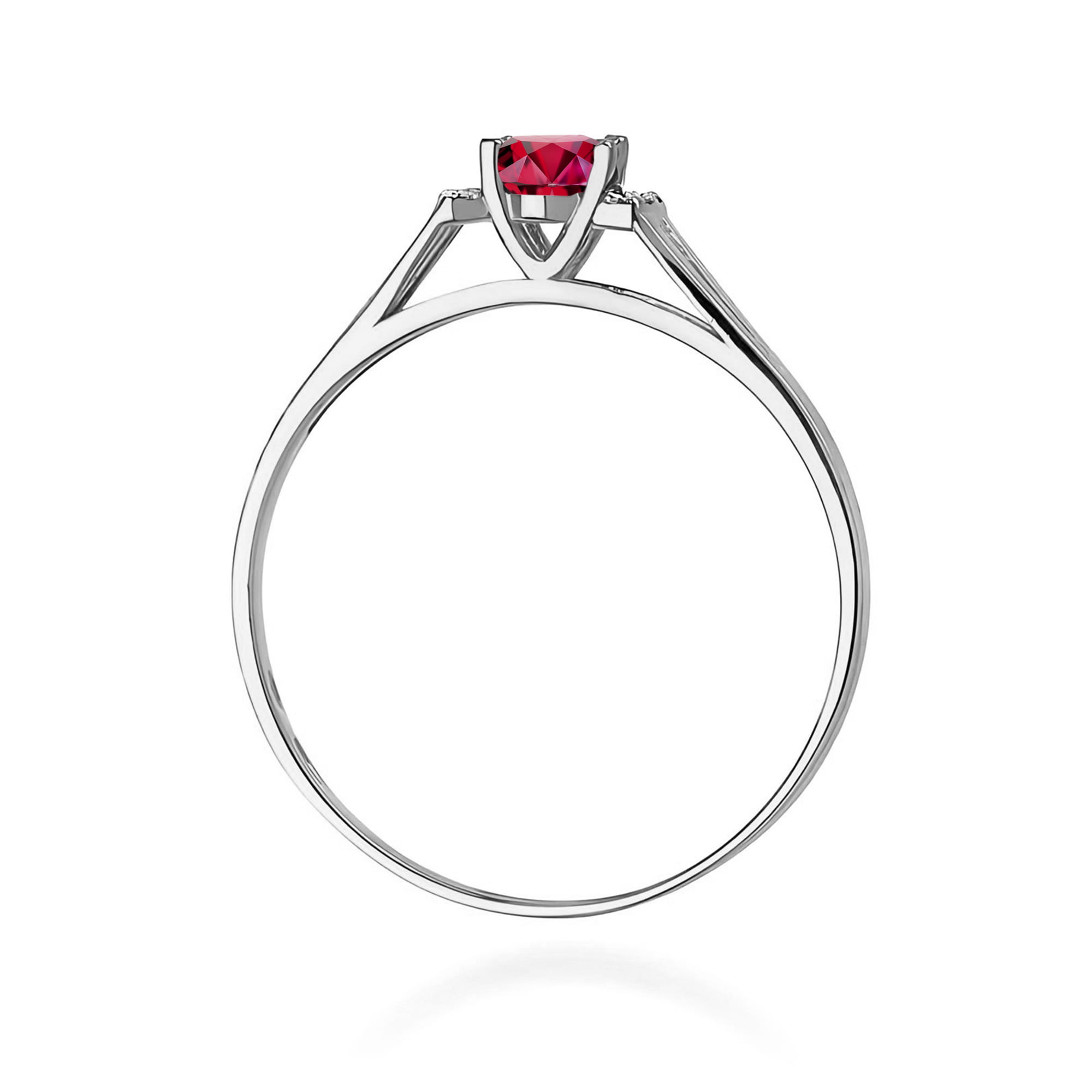 Inel Aur 9K cu Rubin 0.60 ct si Diamante Naturale 0.05 ct