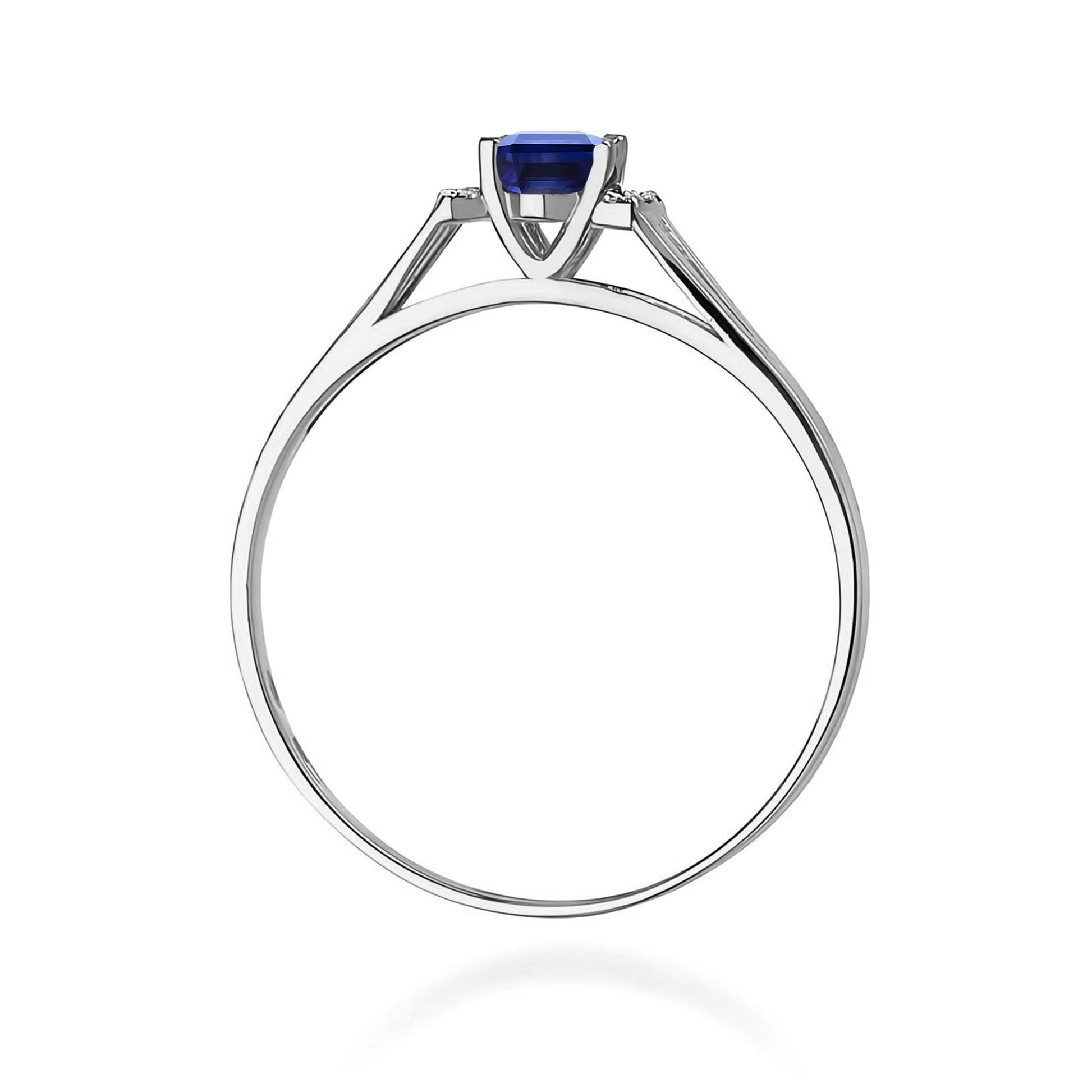 Inel Aur 9K cu Safir 0.70 ct si Diamante Naturale 0.05 ct