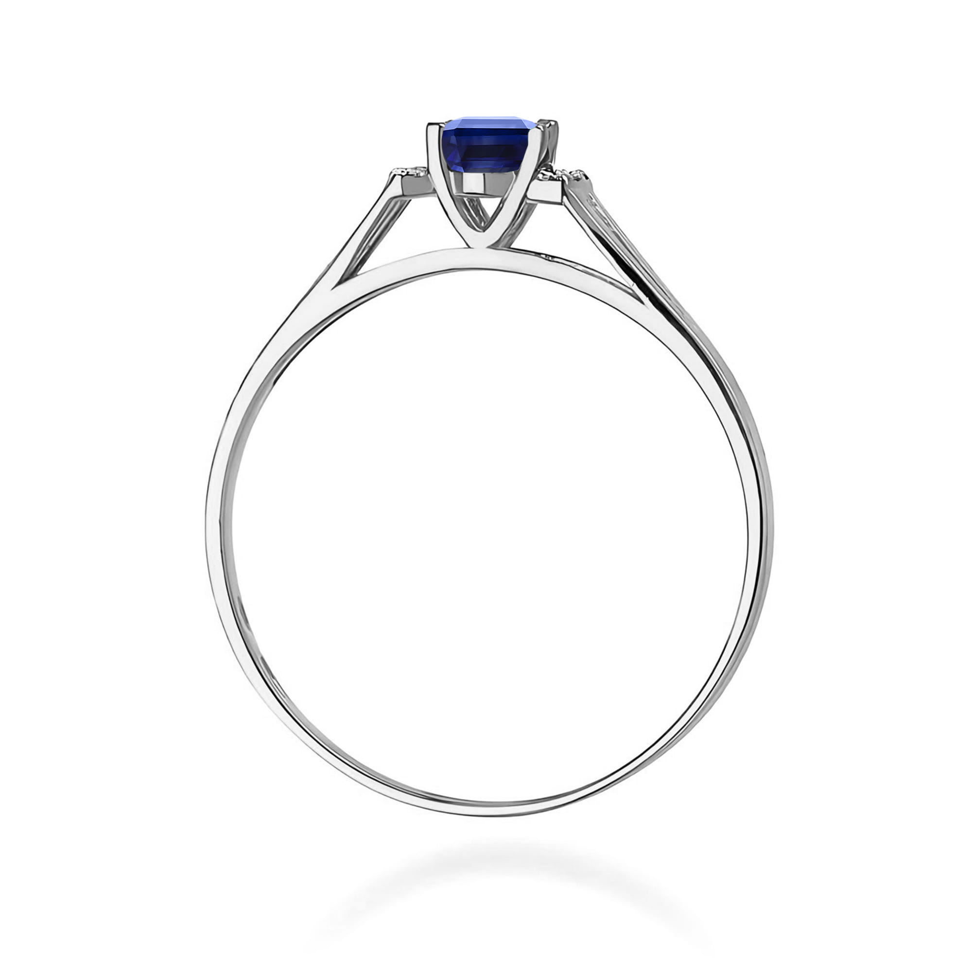 Inel Aur 9K cu Safir 0.70 ct si Diamante Naturale 0.05 ct