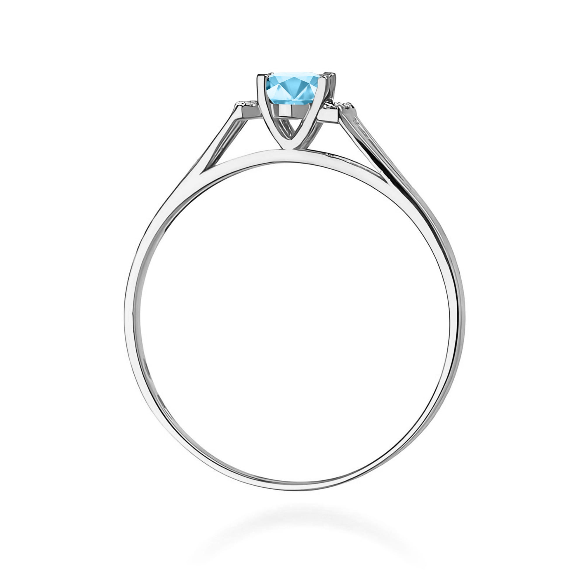 Inel Aur 9K cu Topaz Swiss 0.50 ct si Diamante Naturale 0.05 ct