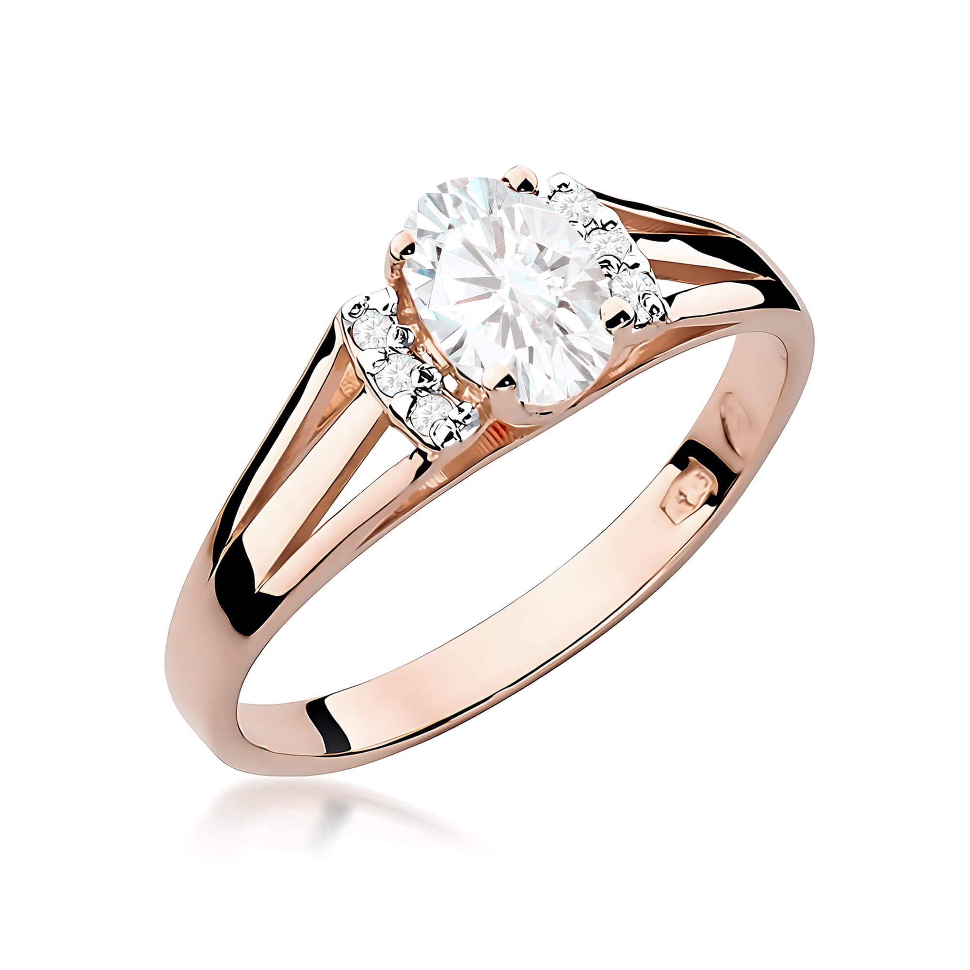 Inel Aur 14K Diamant Cultivat în Laborator 0,40ct Oval W0005