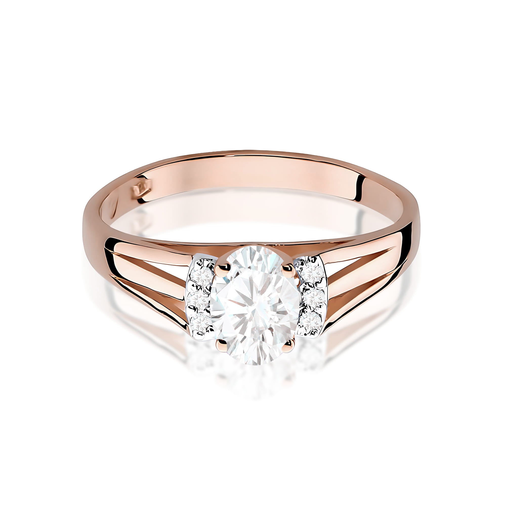 Inel Aur 14K Diamant Cultivat în Laborator 0,40ct Oval W0005