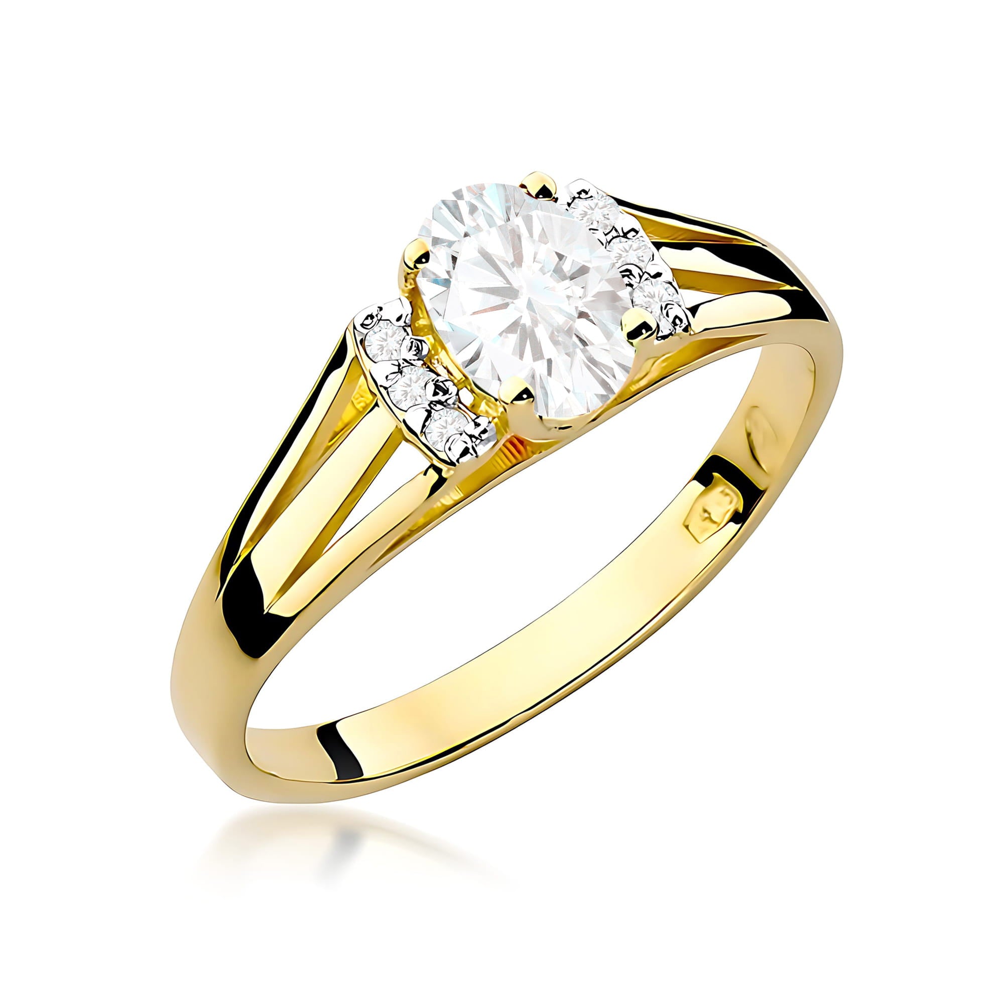 Inel Aur 14K Diamant Cultivat în Laborator 0,40ct Oval W0005