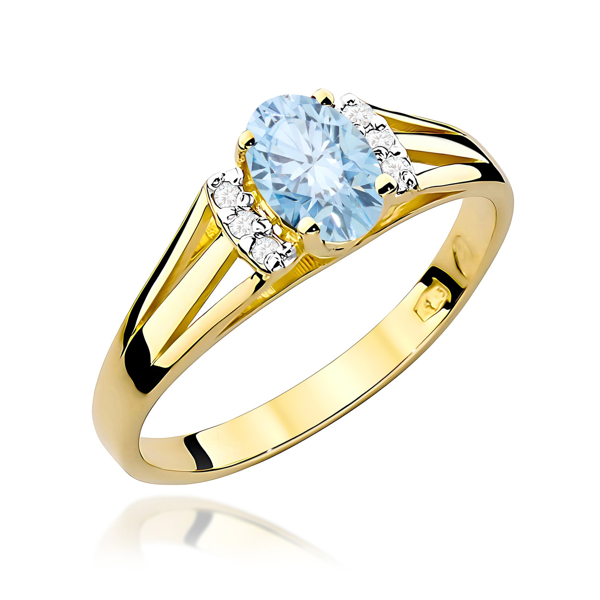 Inel Aur 9K cu Diamante de Laborator 0.55 ct