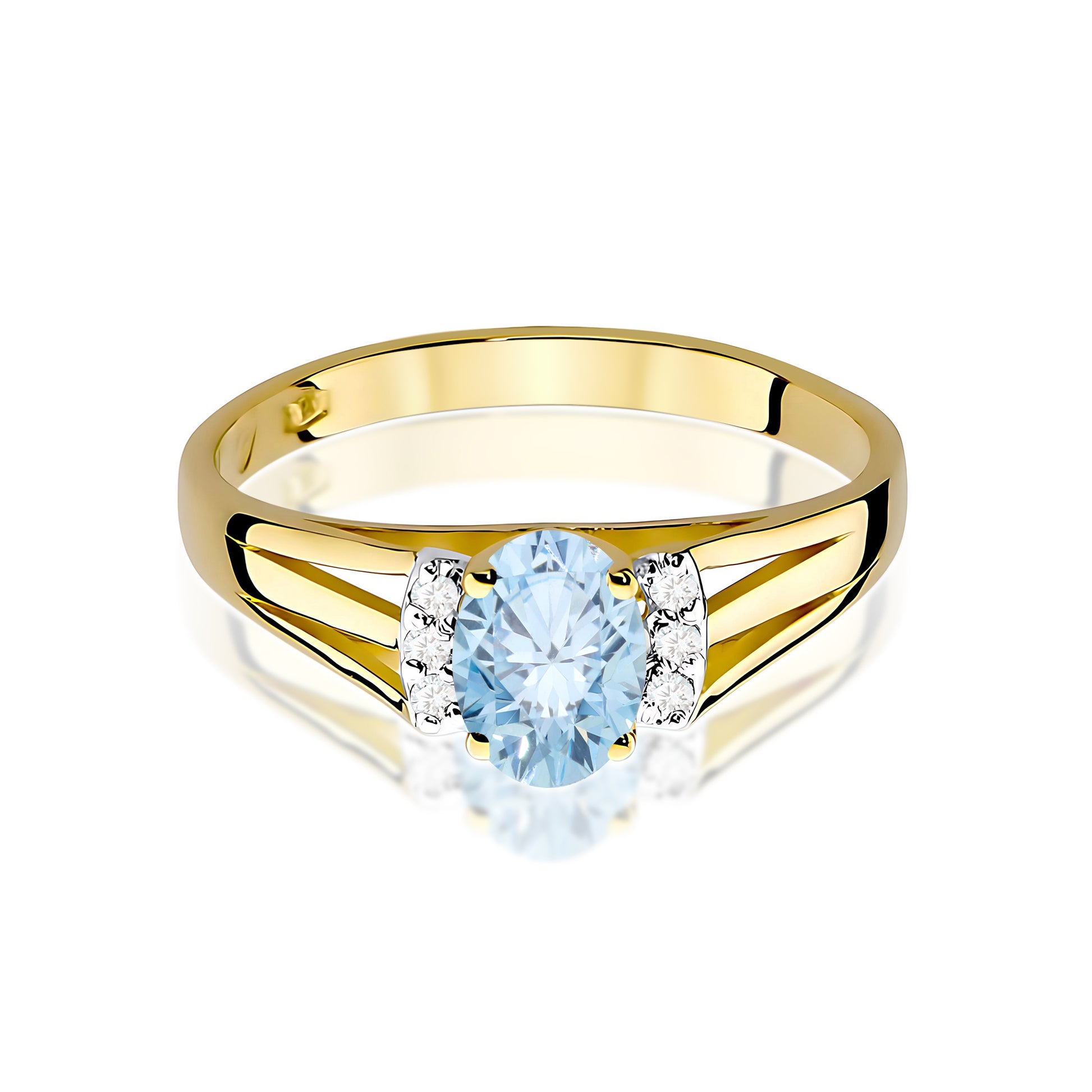 Inel Aur 9K cu Diamante de Laborator 0.55 ct
