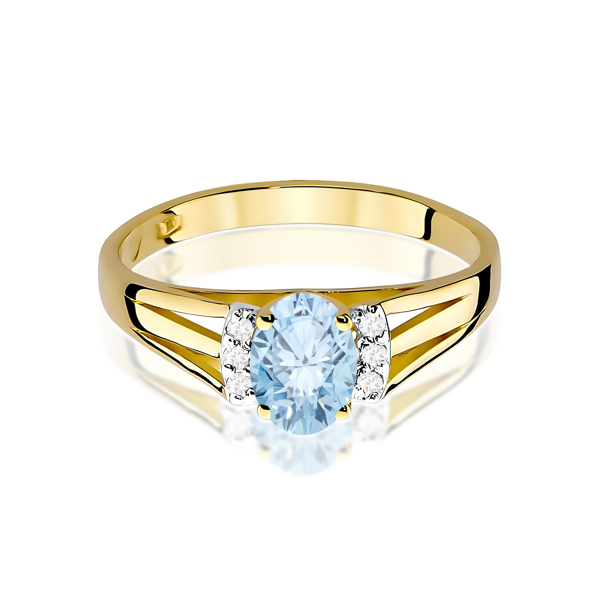 Inel Aur 9K cu Diamante de Laborator 0.55 ct