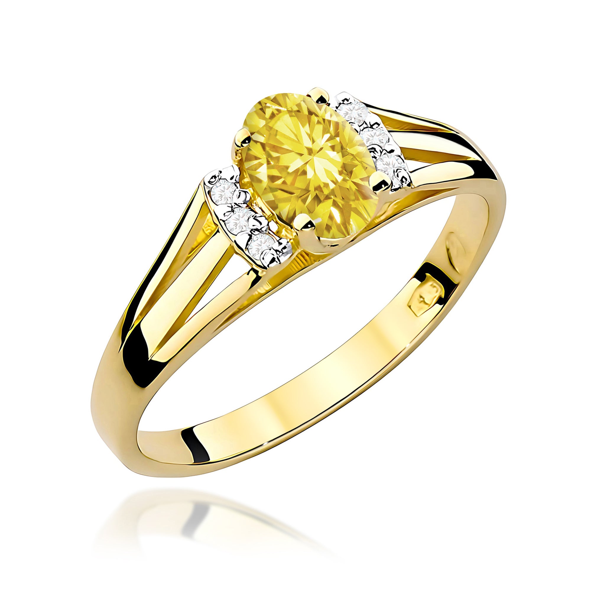 Inel Aur 9K cu Diamante de Laborator 0.55 ct
