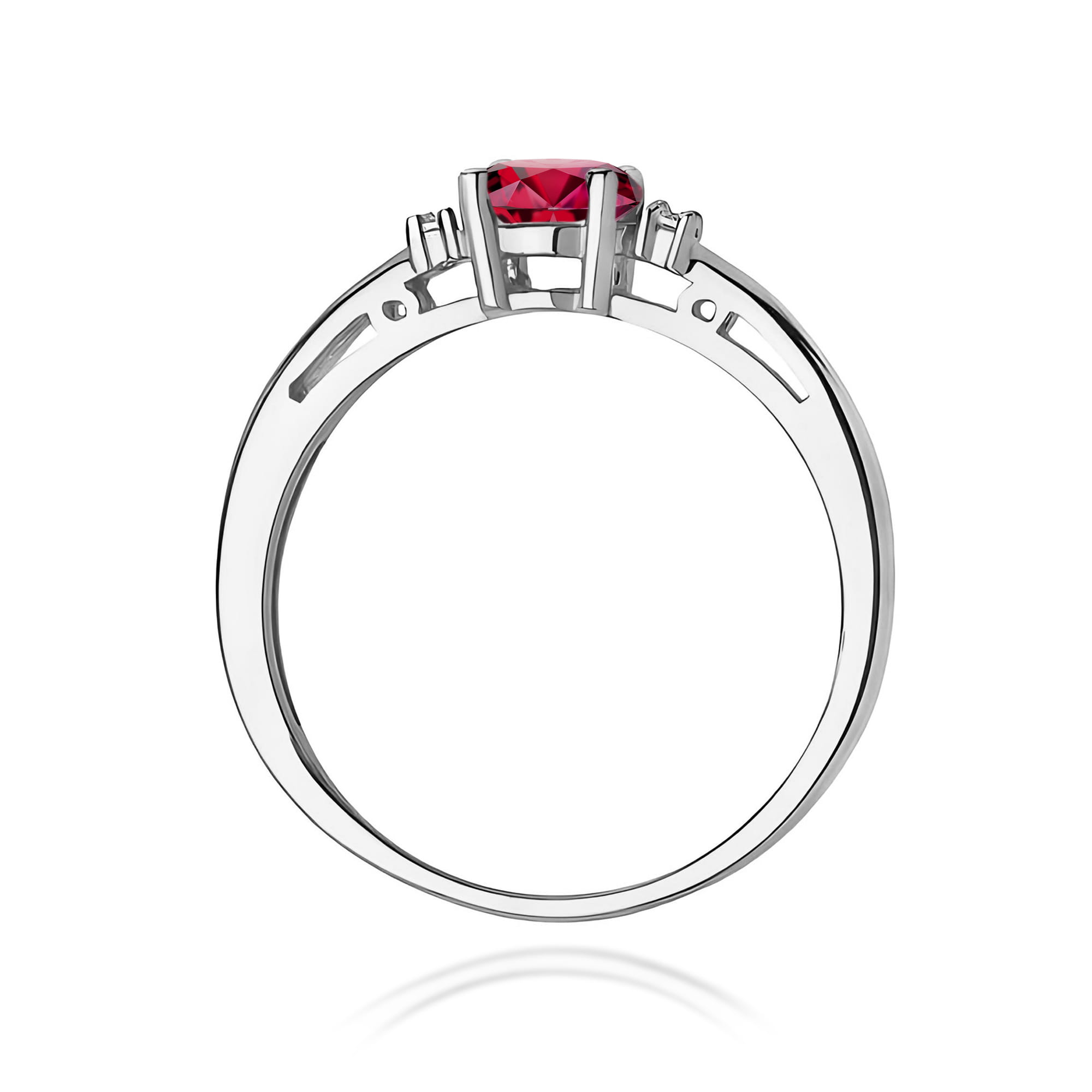 Inel Aur 9K cu Rubin 0.60 ct si Diamante Naturale 0.03 ct