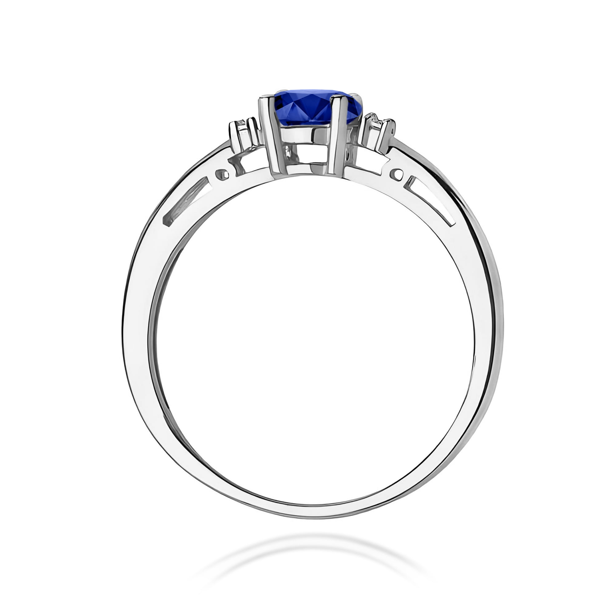 Inel Aur 9K cu Safir 0.70 ct si Diamante Naturale 0.03 ct