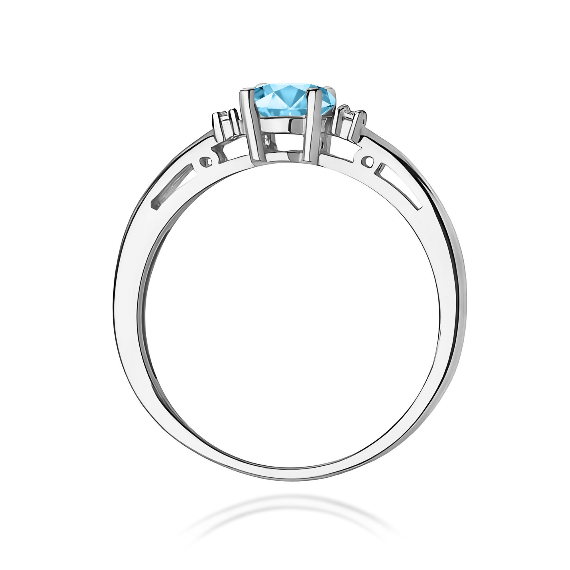 Inel Aur 9K cu Topaz Swiss 0.50 ct si Diamante Naturale 0.03 ct