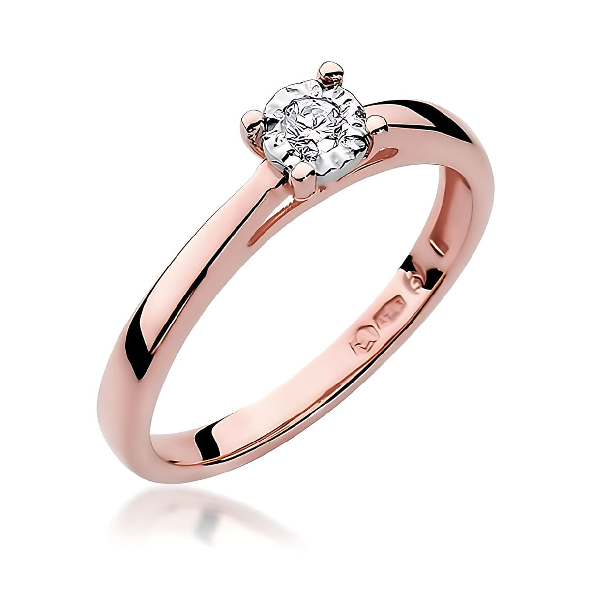 Inel Aur 14K W0007 Diamant Crescut în Laborator 0.08ct