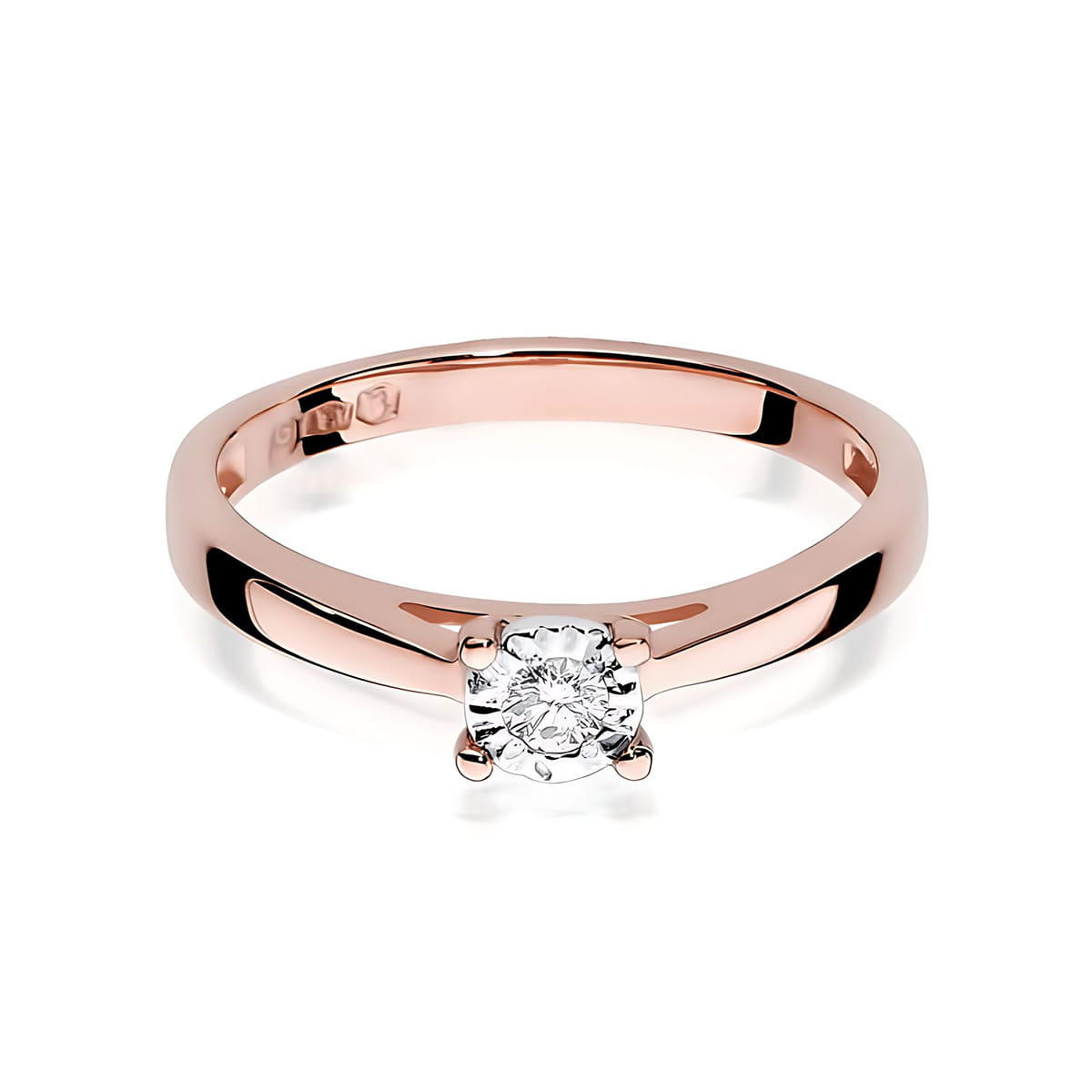 Inel Aur 14K W0007 Diamant Crescut în Laborator 0.08ct