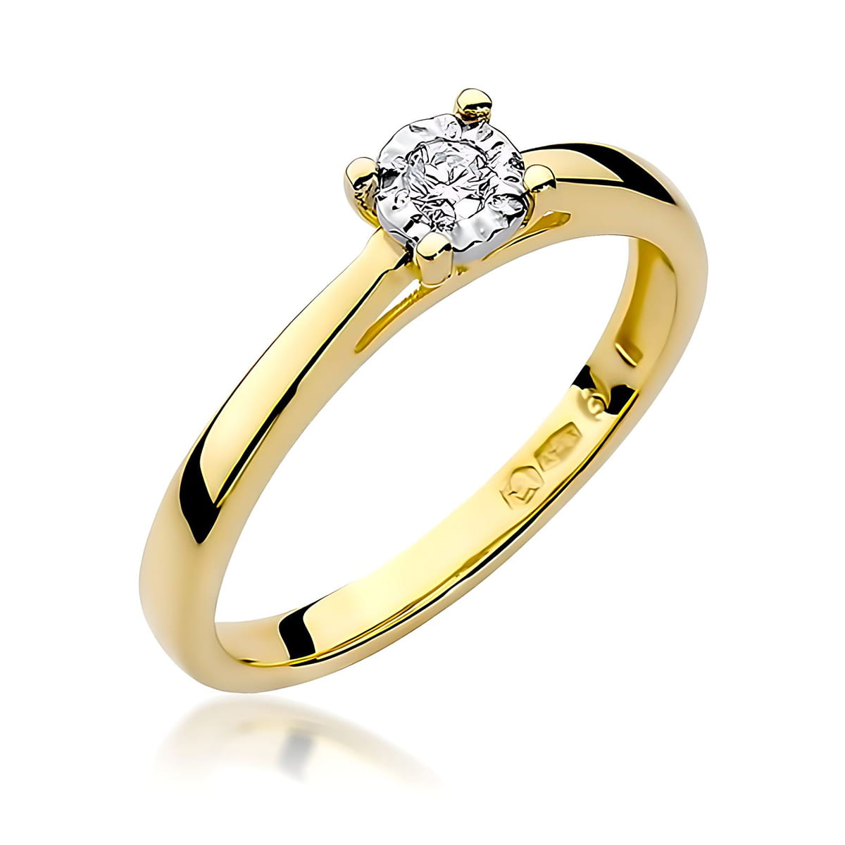 Inel Aur 14K W0007 Diamant Crescut în Laborator 0.08ct