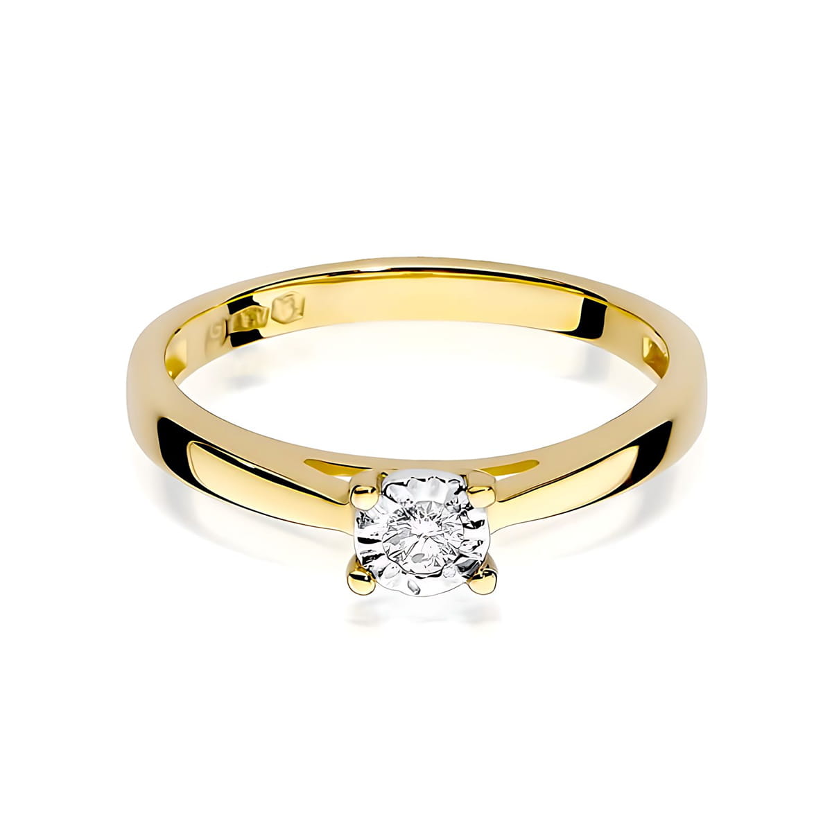 Inel Aur 14K W0007 Diamant Crescut în Laborator 0.08ct