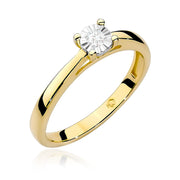 Inel Aur 9K cu Diamant Natural 0.08 ct