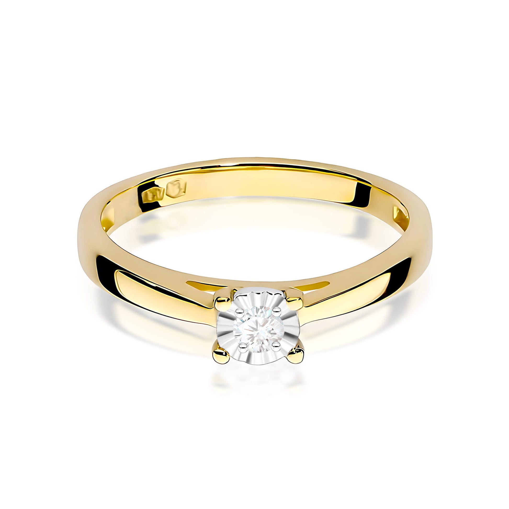 Inel Aur 9K cu Diamant Natural 0.08 ct