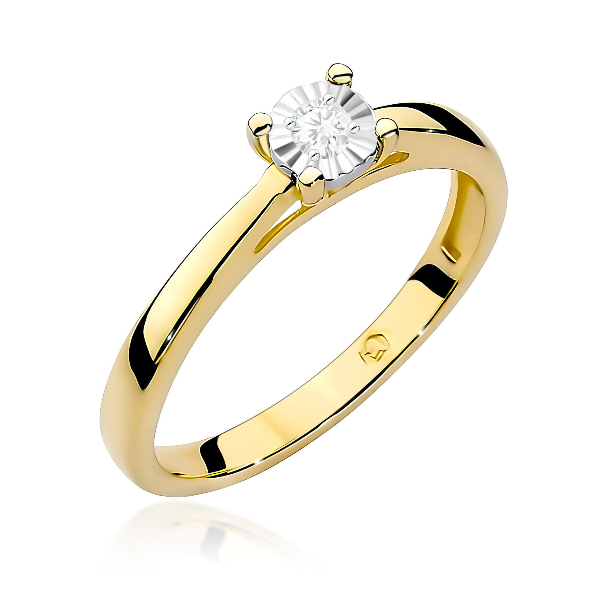 Inel Aur 9K cu Diamant de Laborator 0.08 ct