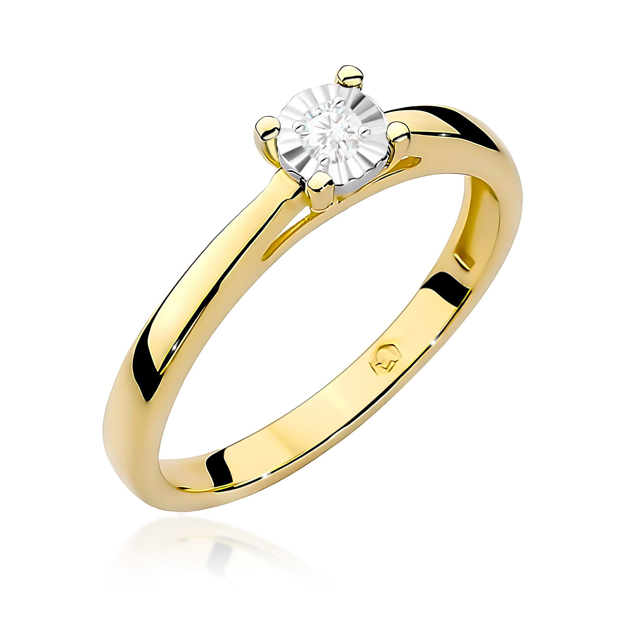 Inel Aur 9K cu Diamant de Laborator 0.08 ct