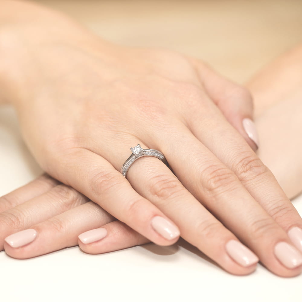 Inel Aur 9K cu Diamante Naturale 0.44 ct