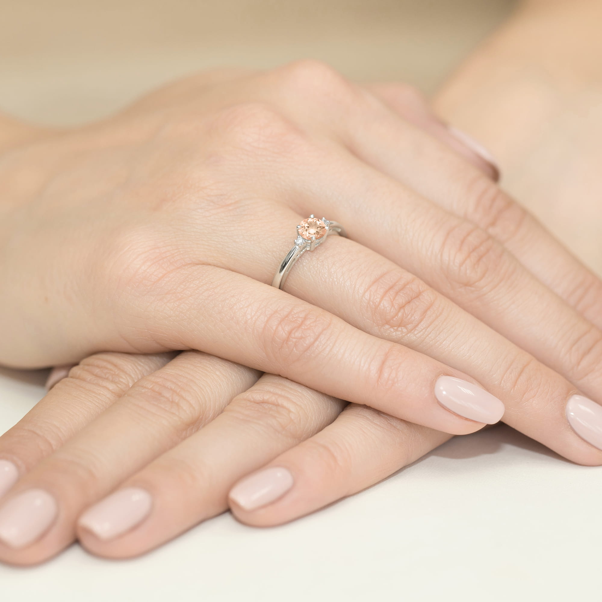 Inel Aur 9K cu Morganit 0.40 ct