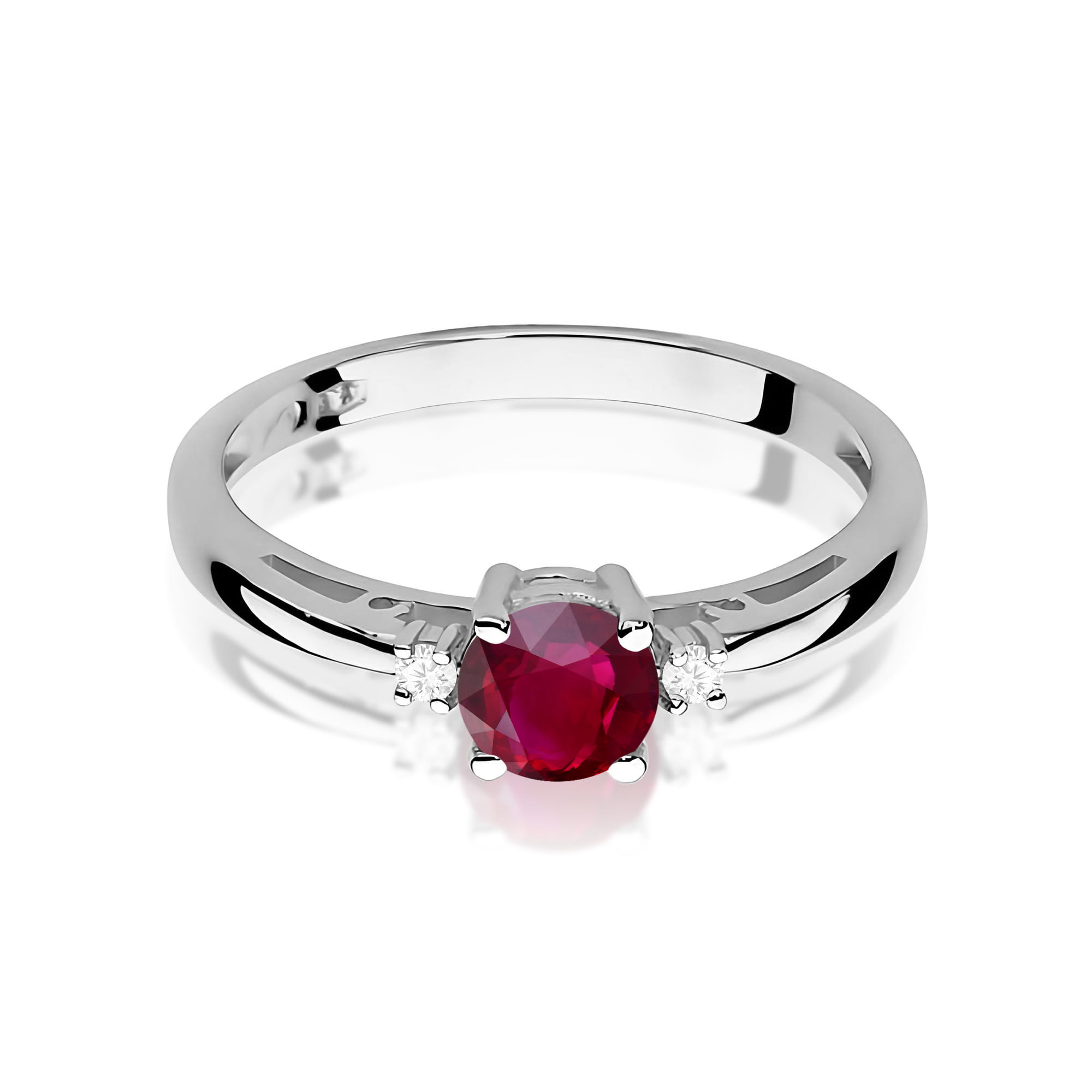 Inel Aur 9K cu Rubin 0.60 ct si Diamante Naturale 0.03 ct