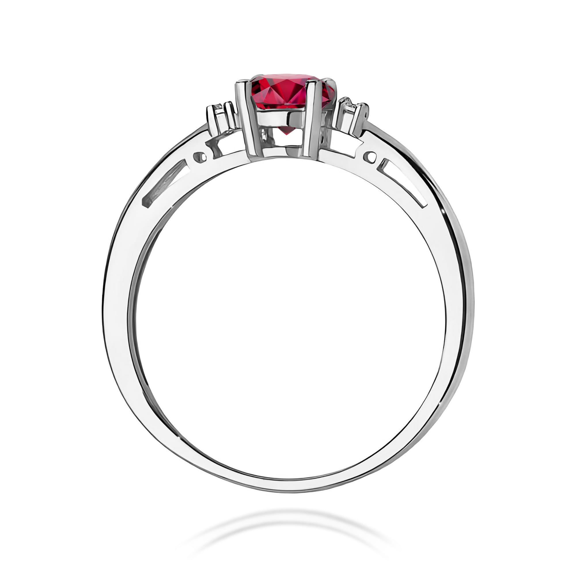 Inel Aur 9K cu Rubin 0.60 ct si Diamante Naturale 0.03 ct