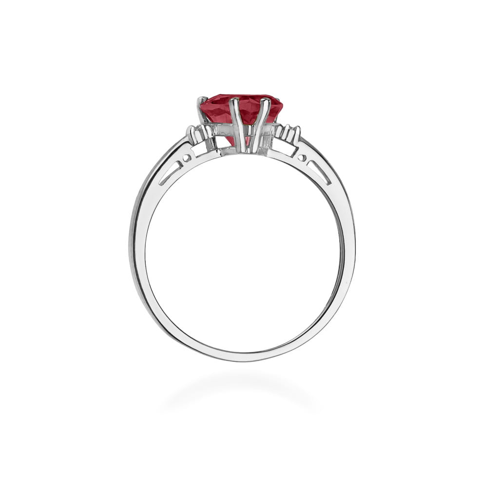 Inel Aur 9K cu Rubin 1.70 ct si Diamante Naturale 0.03 ct