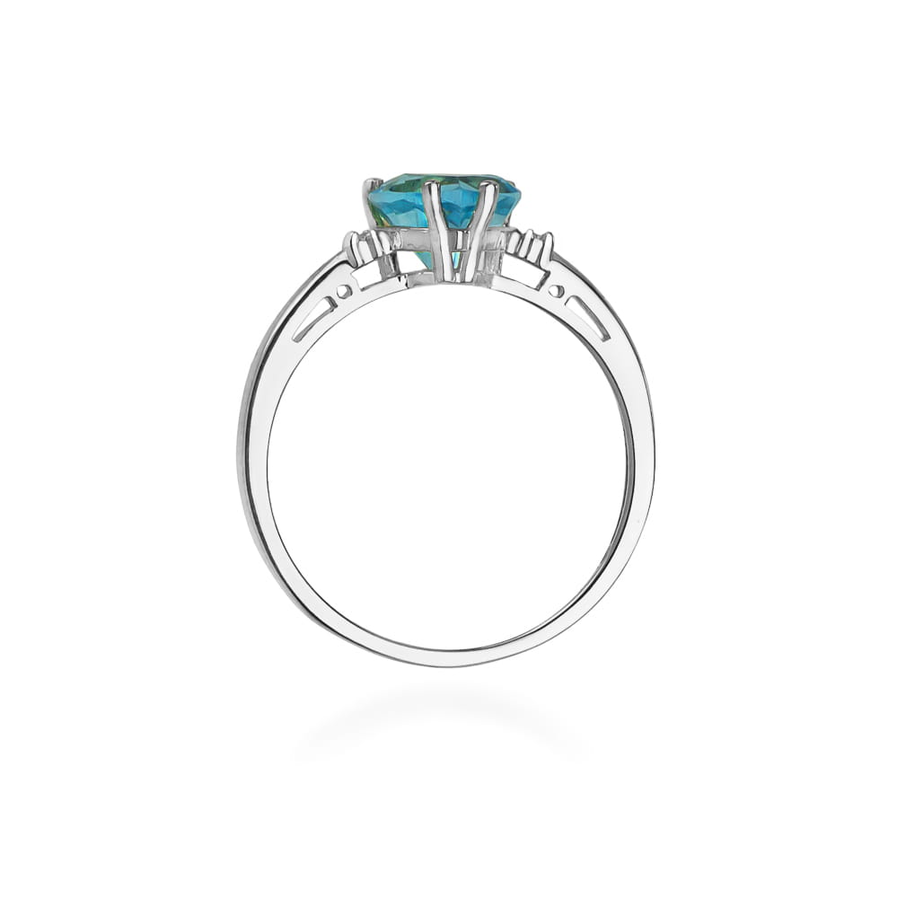Inel Aur 9K cu Topaz Swiss 1.20 ct si Diamante Naturale 0.03 ct