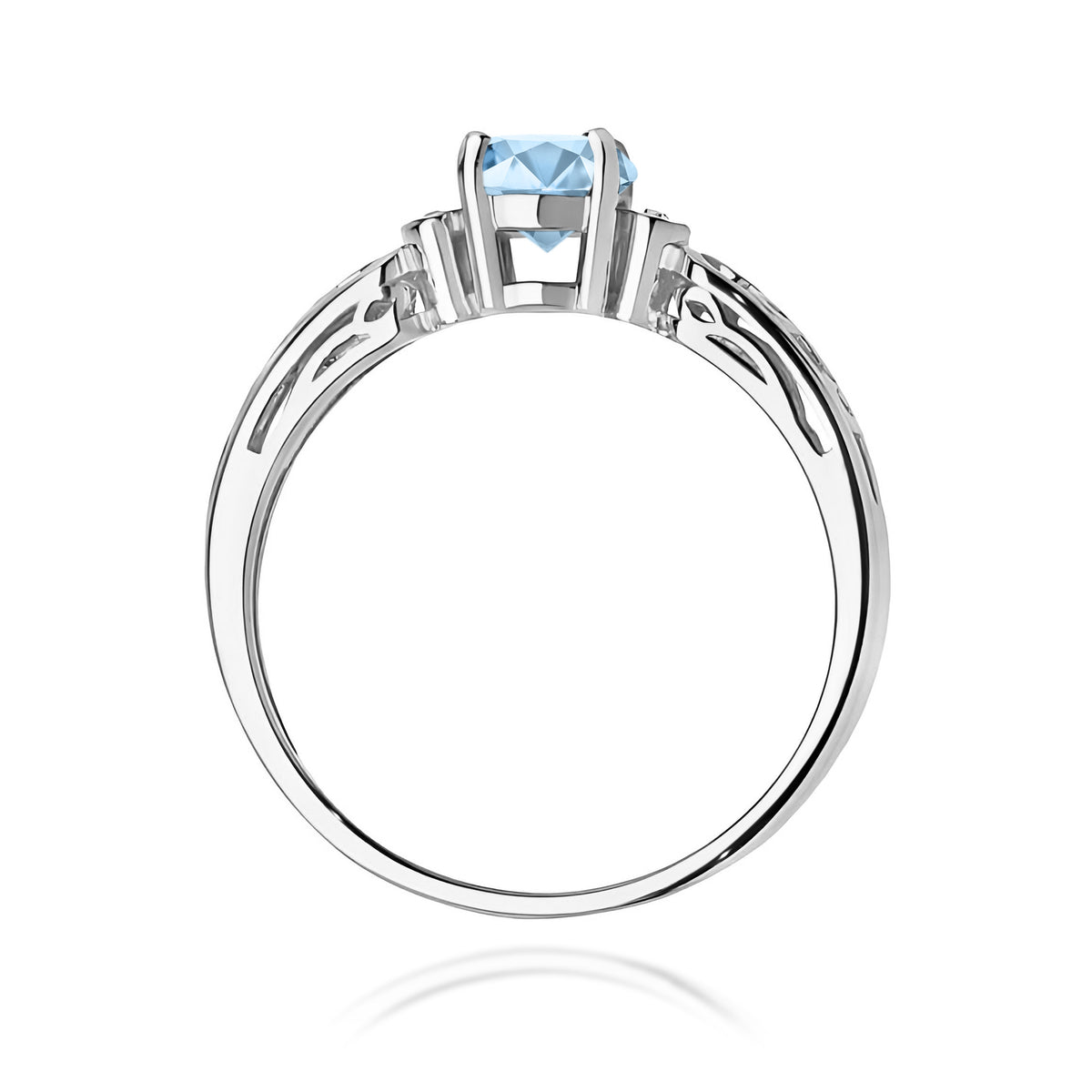 Inel Aur 9K cu Diamante Albastru de Laborator 0.52 ct