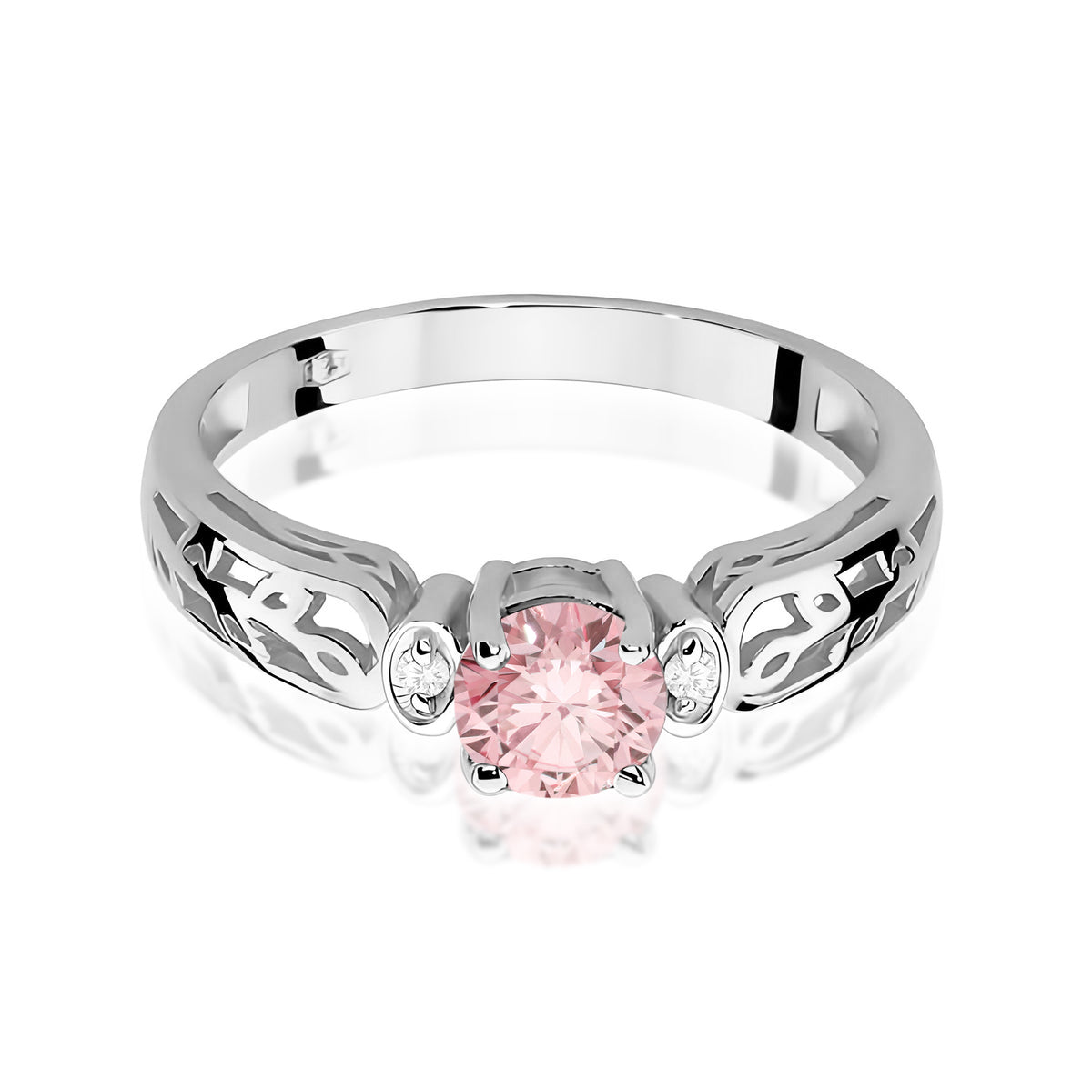 Inel Aur 9K cu Diamante Roz de Laborator 0.52 ct