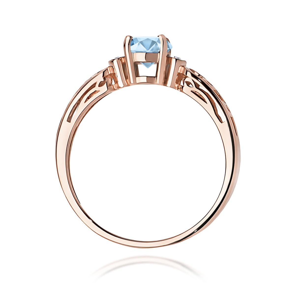 Inel Aur 14K cu Diamante Albastru de Laborator 0.52 ct