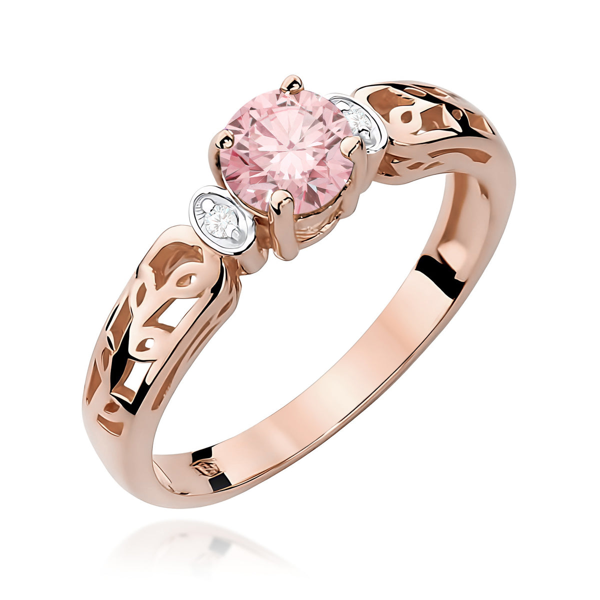 Inel Aur 14K cu Diamante Roz de Laborator 0.52 ct