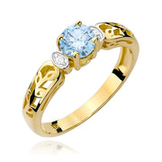 Inel Aur 14K cu Diamante Albastru de Laborator 0.52 ct