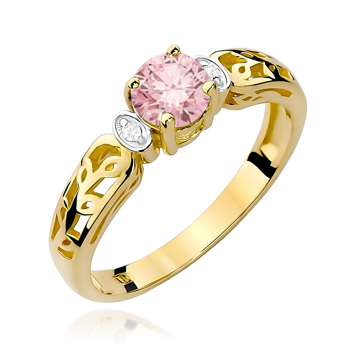 Inel Aur 14K cu Diamante Roz de Laborator 0.52 ct