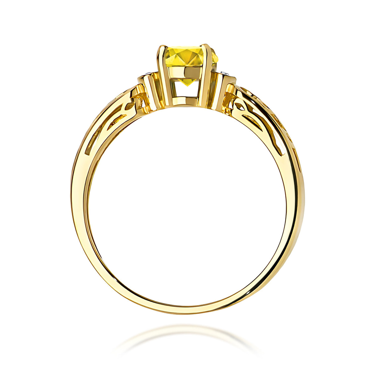Inel Aur 14K cu Diamante Galben de Laborator 0.52 ct