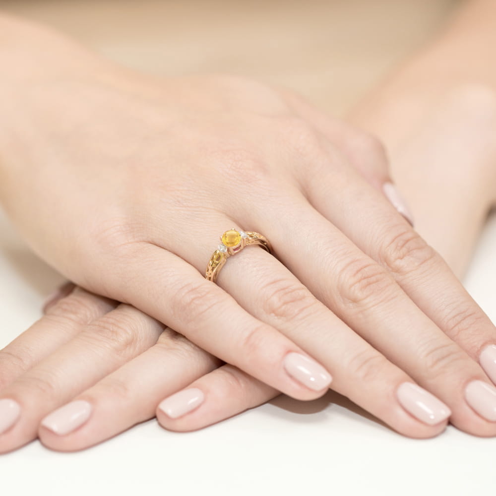 Inel Aur 9K cu Citrin 0.50 ct