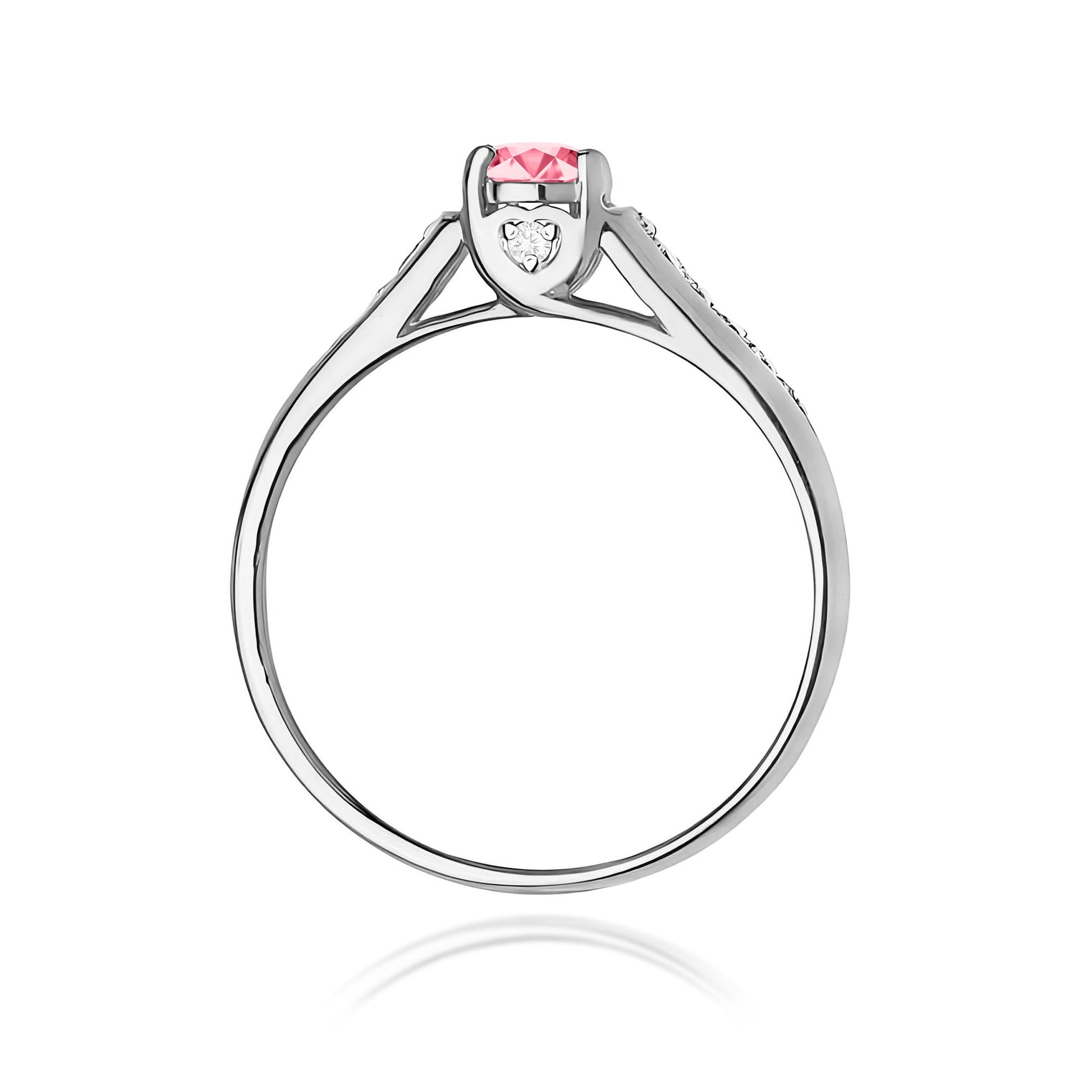 Inel Aur 9K cu Topaz Roz 0.30 ct si Diamante Naturale 0.10 ct