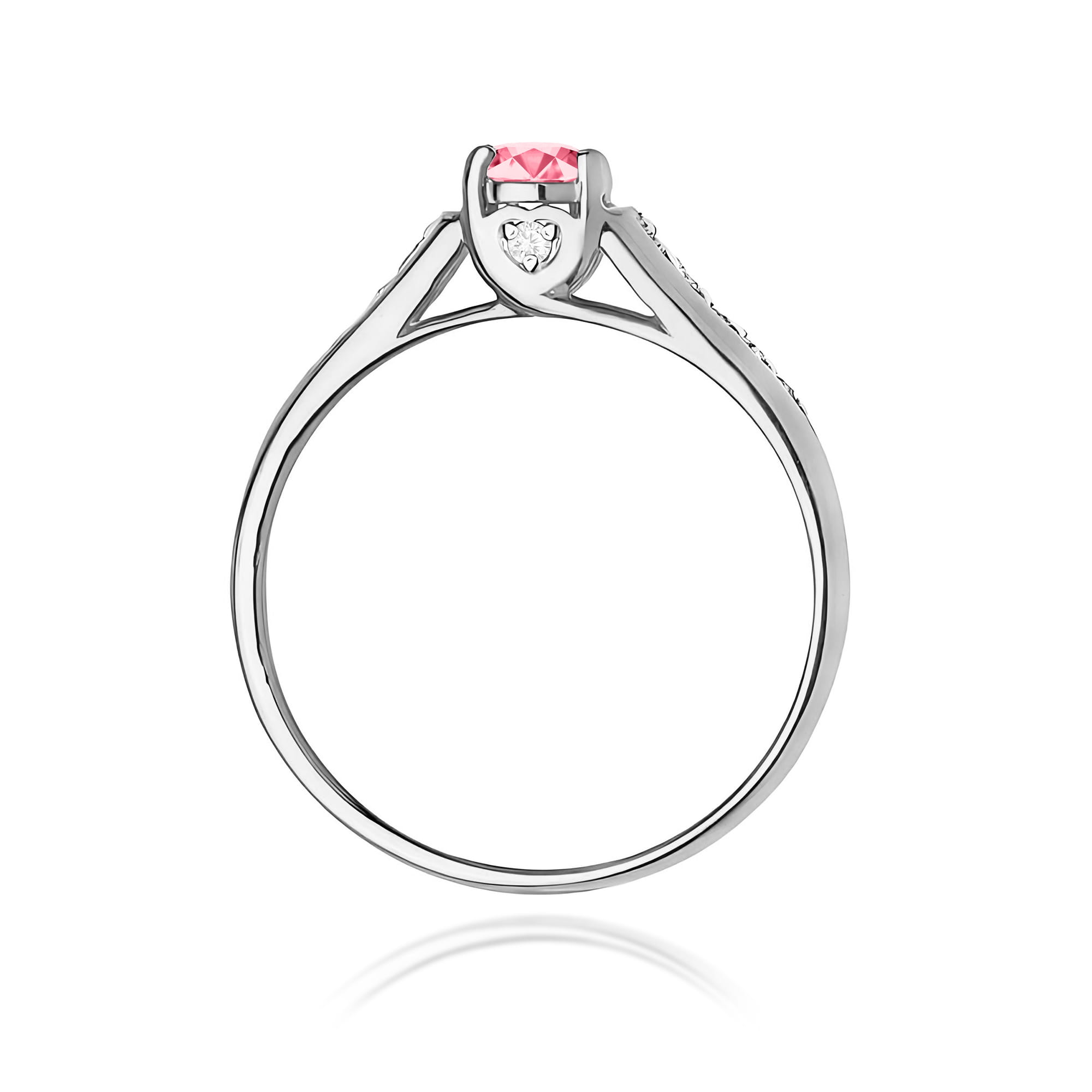 Inel Aur 9K cu Topaz Roz 0.30 ct si Diamante Naturale 0.10 ct