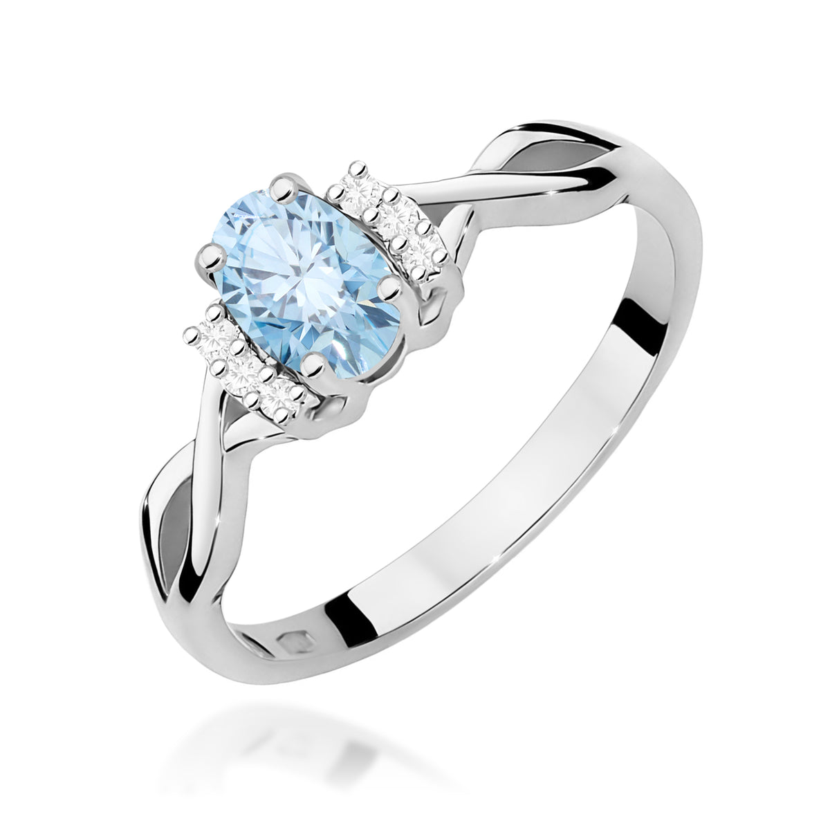 Inel Aur 14K cu Diamante Albastru de Laborator 0.55 ct